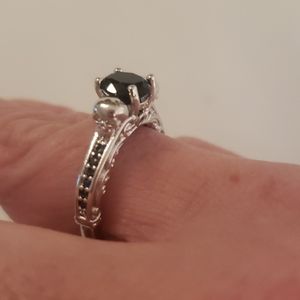 Skull black ring size 8 engagement ring